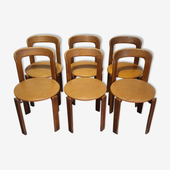 6 chaises de Bruno Rey, édité par Dietiker et fabriqué par l'atelier "Stuhl aus Stein am Rhein"