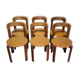 6 chairs by Bruno Rey, edited by Dietiker and manufactured by the workshop "Stuhl aus Stein am Rhein"