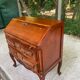 Louis XV solid wood and green leather writing desk secretary, 1950.
