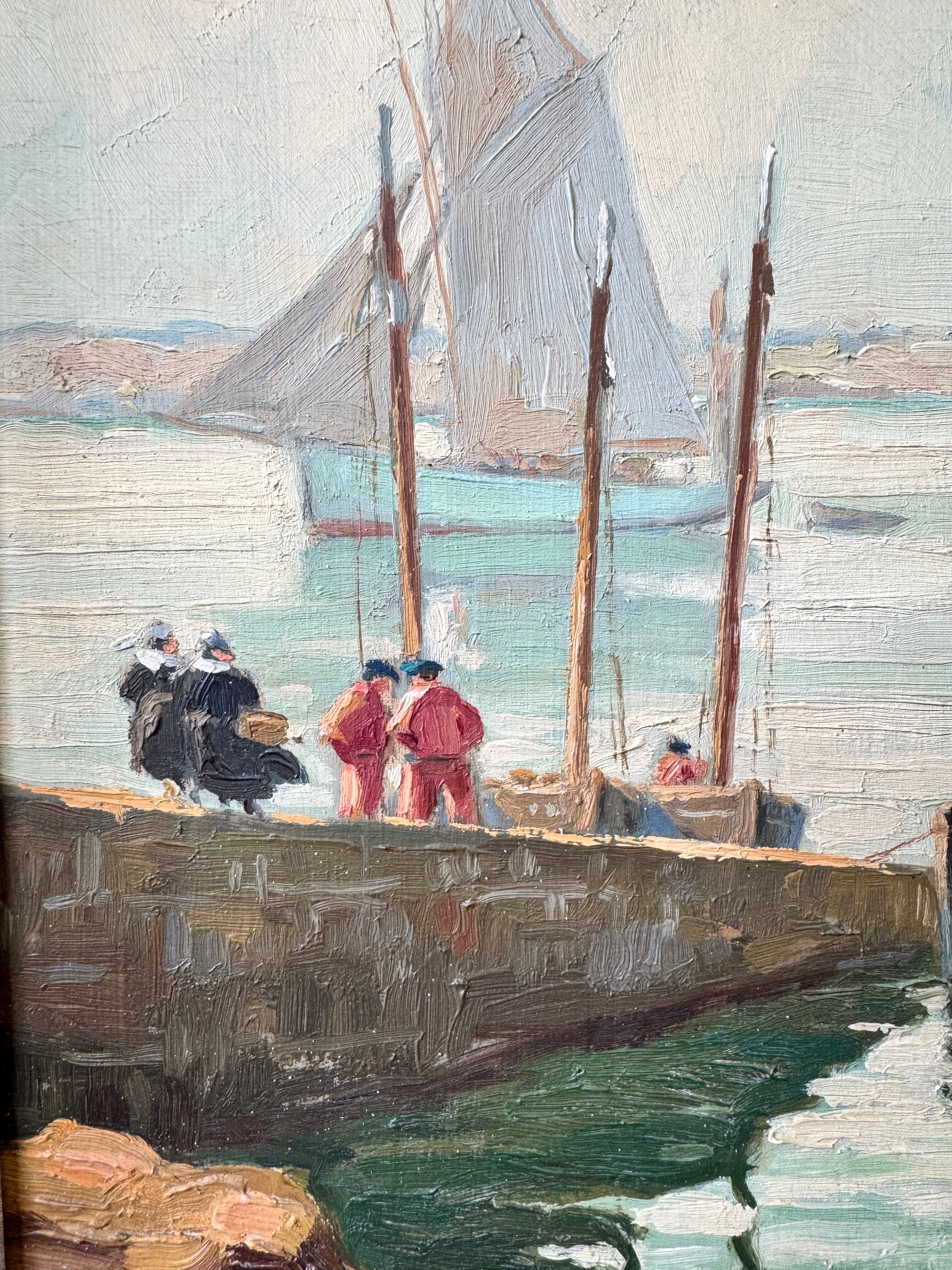 Breton marine painting "The Sardine Fishers in Concarneau"