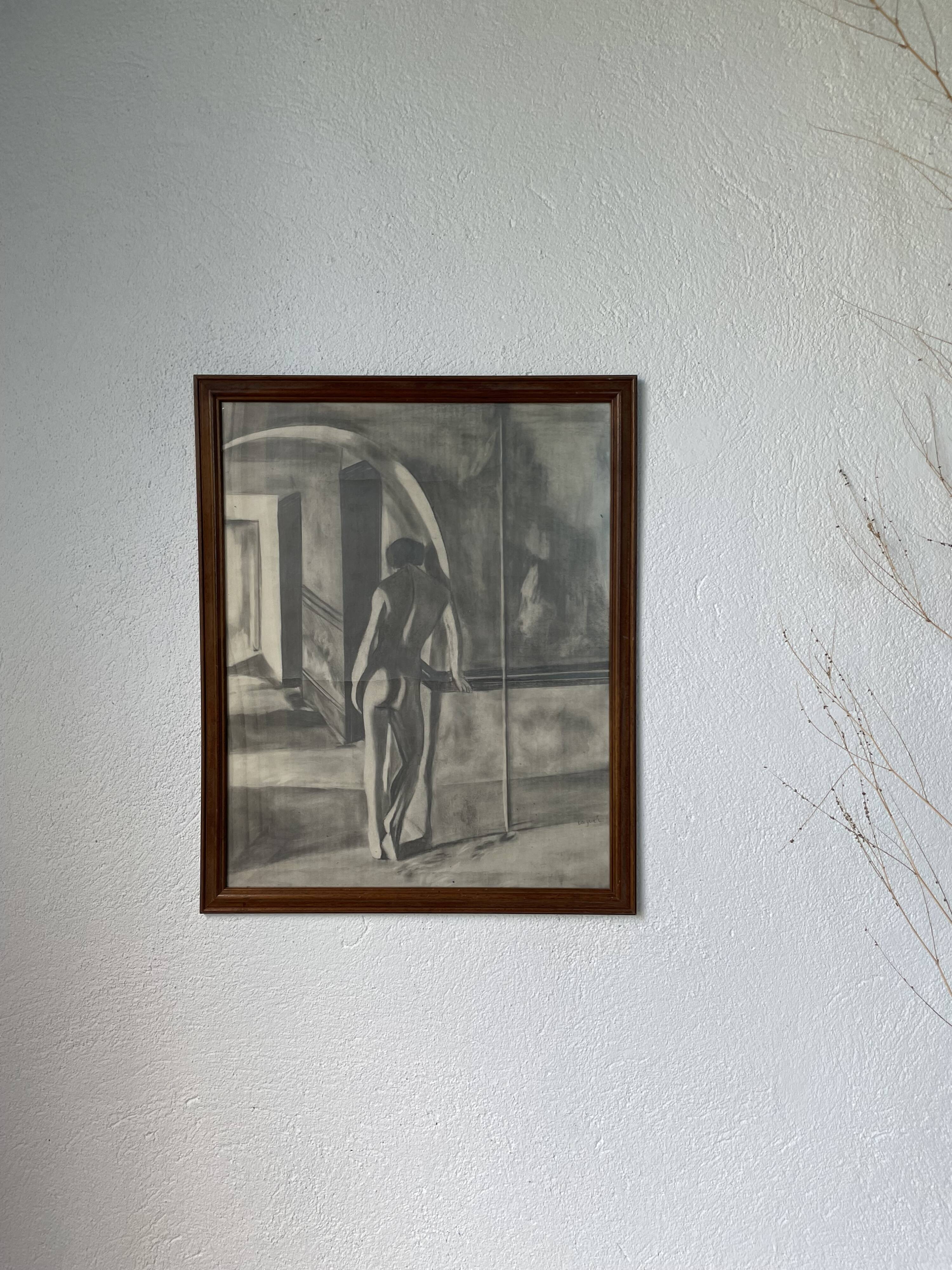 Nude charcoal drawing