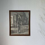 Nude charcoal drawing