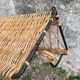 Vintage rattan wall coat rack