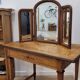 Antique triptych mirror