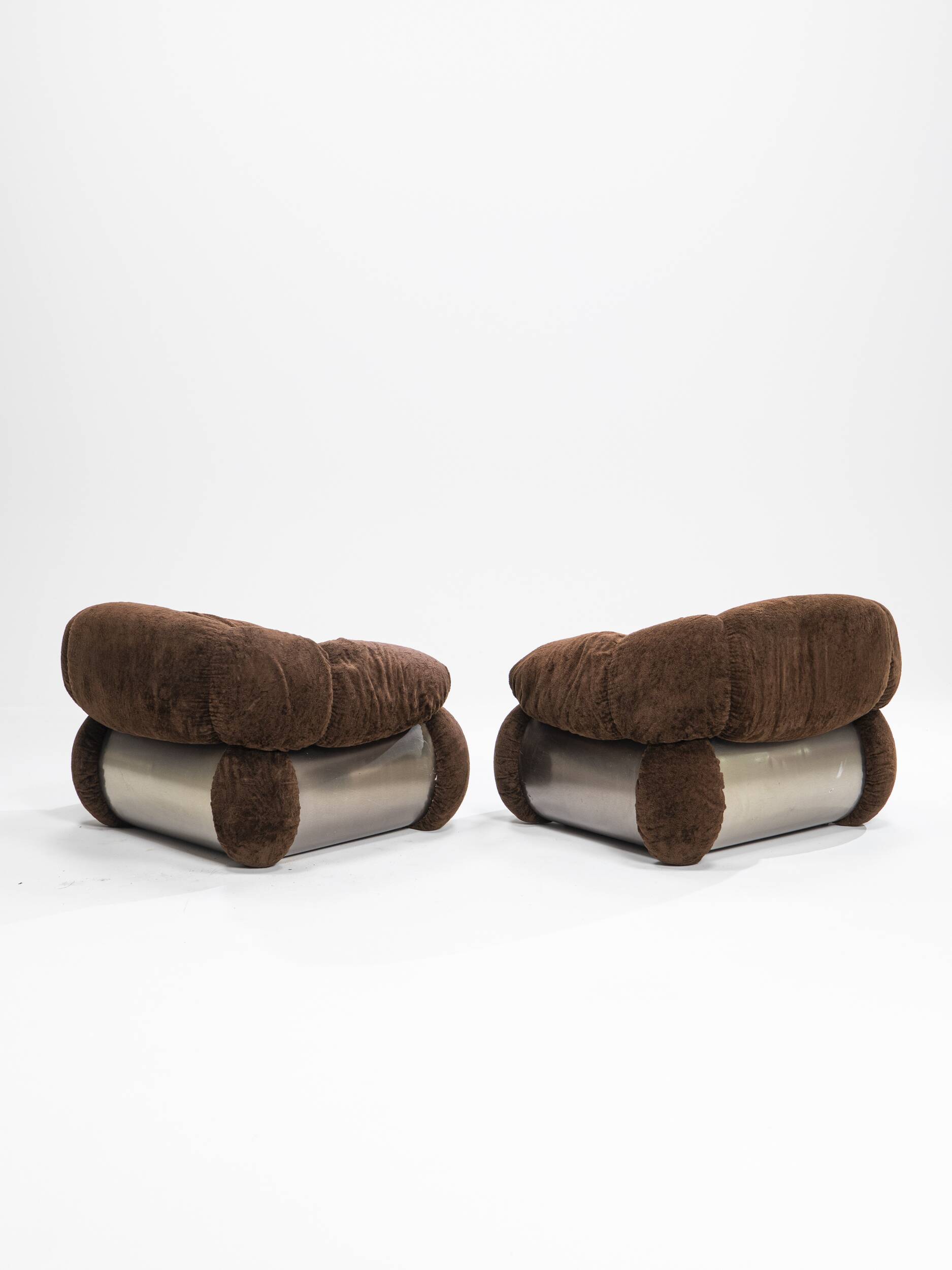 Paire de fauteuils par Adriano Piazzesi, Italie, années 1970