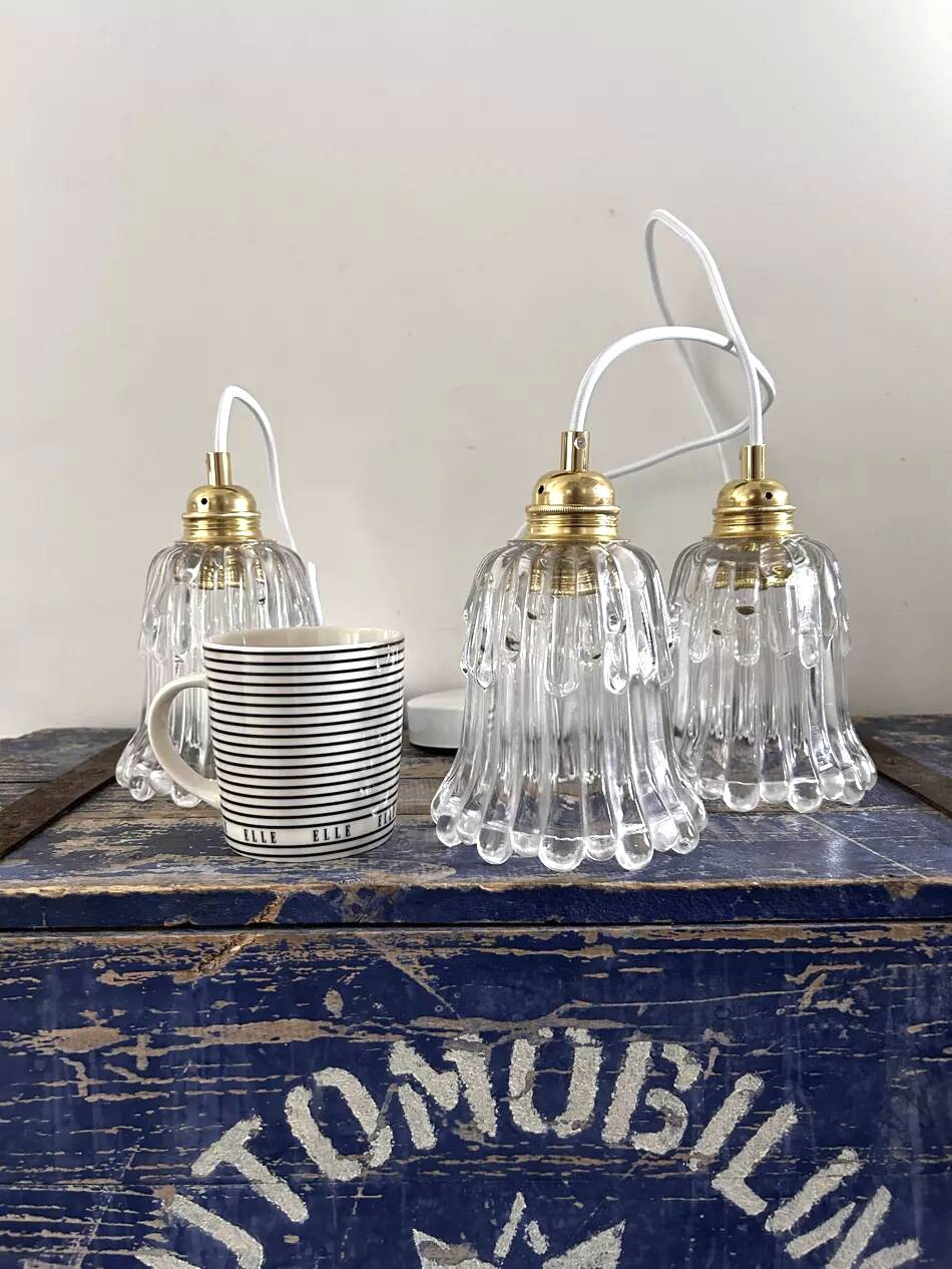 Lot de trois suspensions vintage