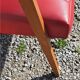 Fauteuil vintage des années 50 pieds compas moleskine rouge