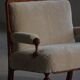 Danish two-seater canapé from the early 20th century in merino wool and wood, 1930s.