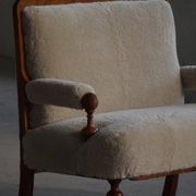 Danish two-seater canapé from the early 20th century in merino wool and wood, 1930s.