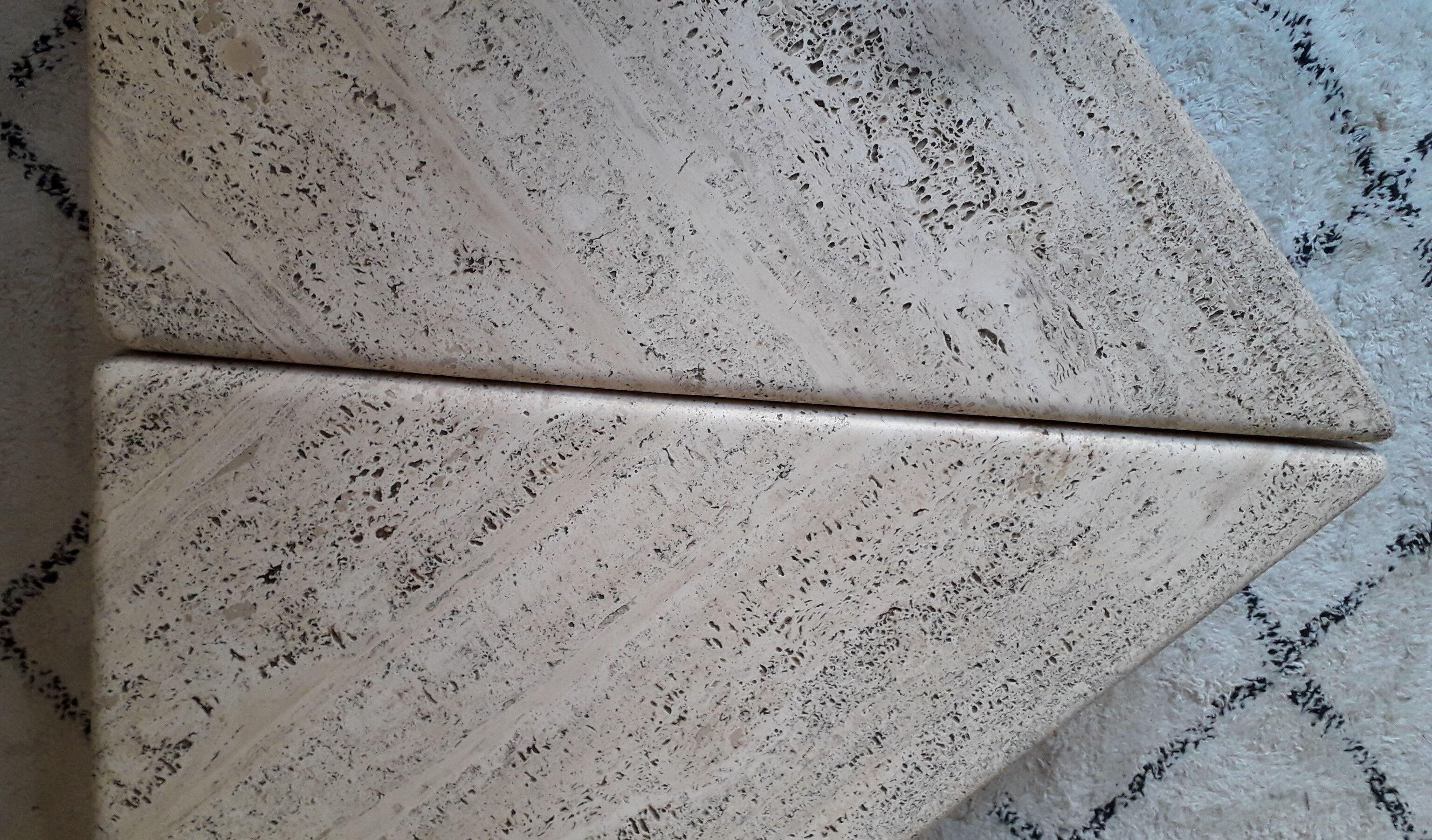 Coffee table in travertine