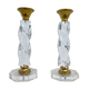 2 bougeoirs en lucite torsadée, années 1970