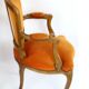 Orange ras ras velvet louis XV chair