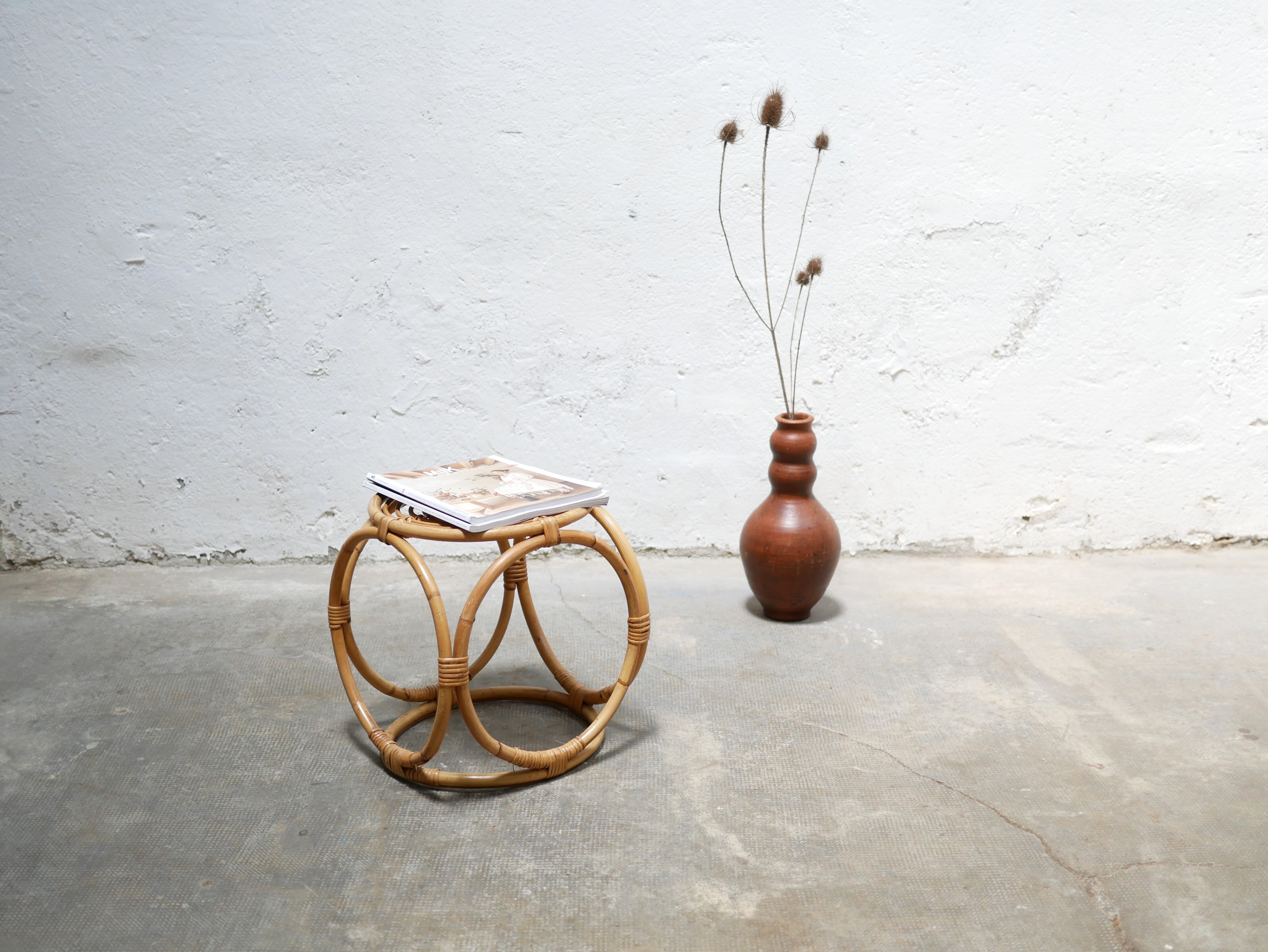 Vintage rattan side table
