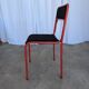 Space Age Stackable Dining Chair / 1970s Red & Black Metal Chair (9 in stoc
