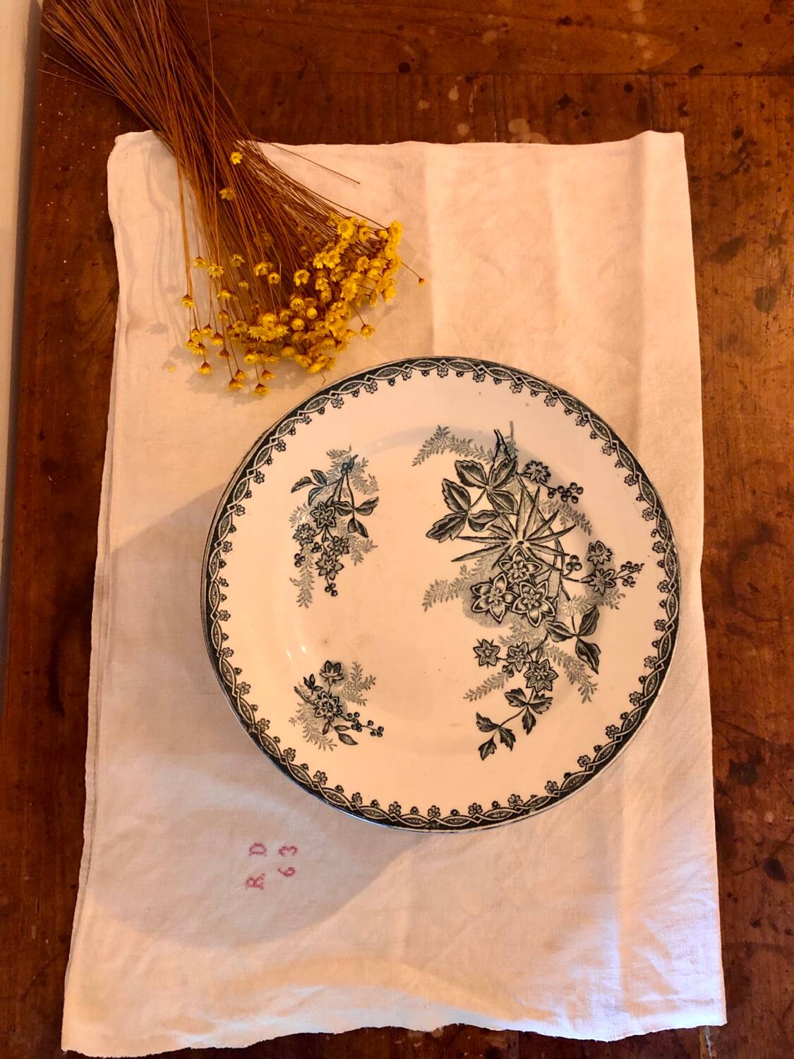 Saint Amandinoise ironstone plate set