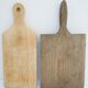 Two vintage solid wood cutting boards