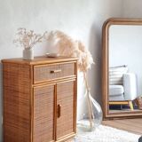 Vintage rattan sideboard from the 1970s.