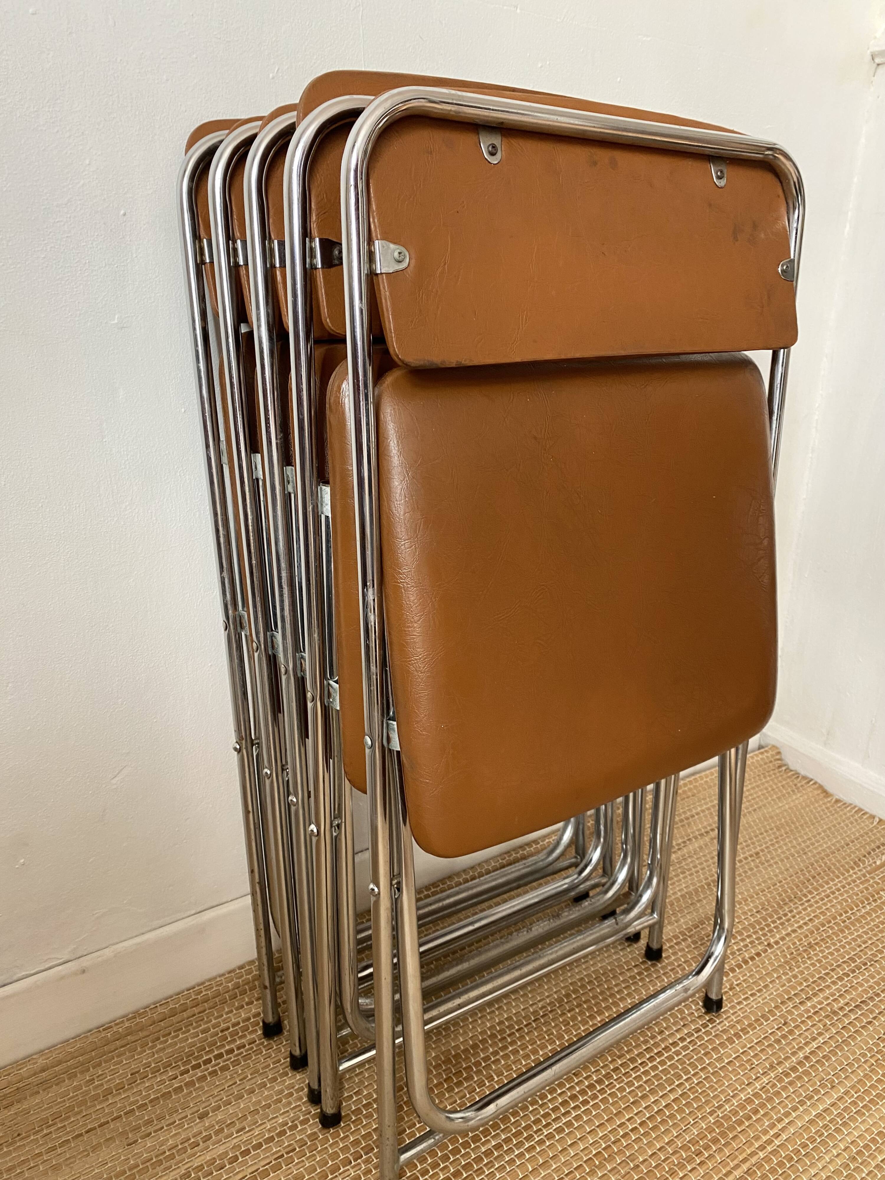 Vintage chrome folding chairs