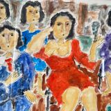 Watercolor drawing signed Chanco