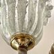 Murano chandelier with 3 iridescent flowers, 1980.