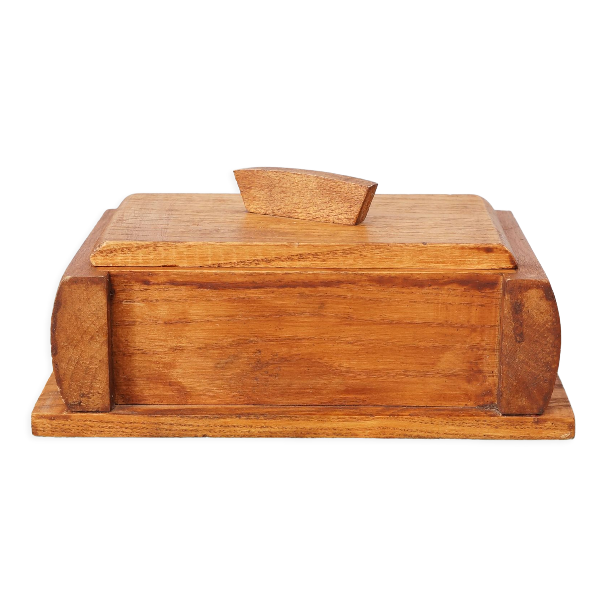 Handcrafted wooden box in art deco style, vintage