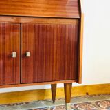 Vintage secretary in varnished mahogany 1970