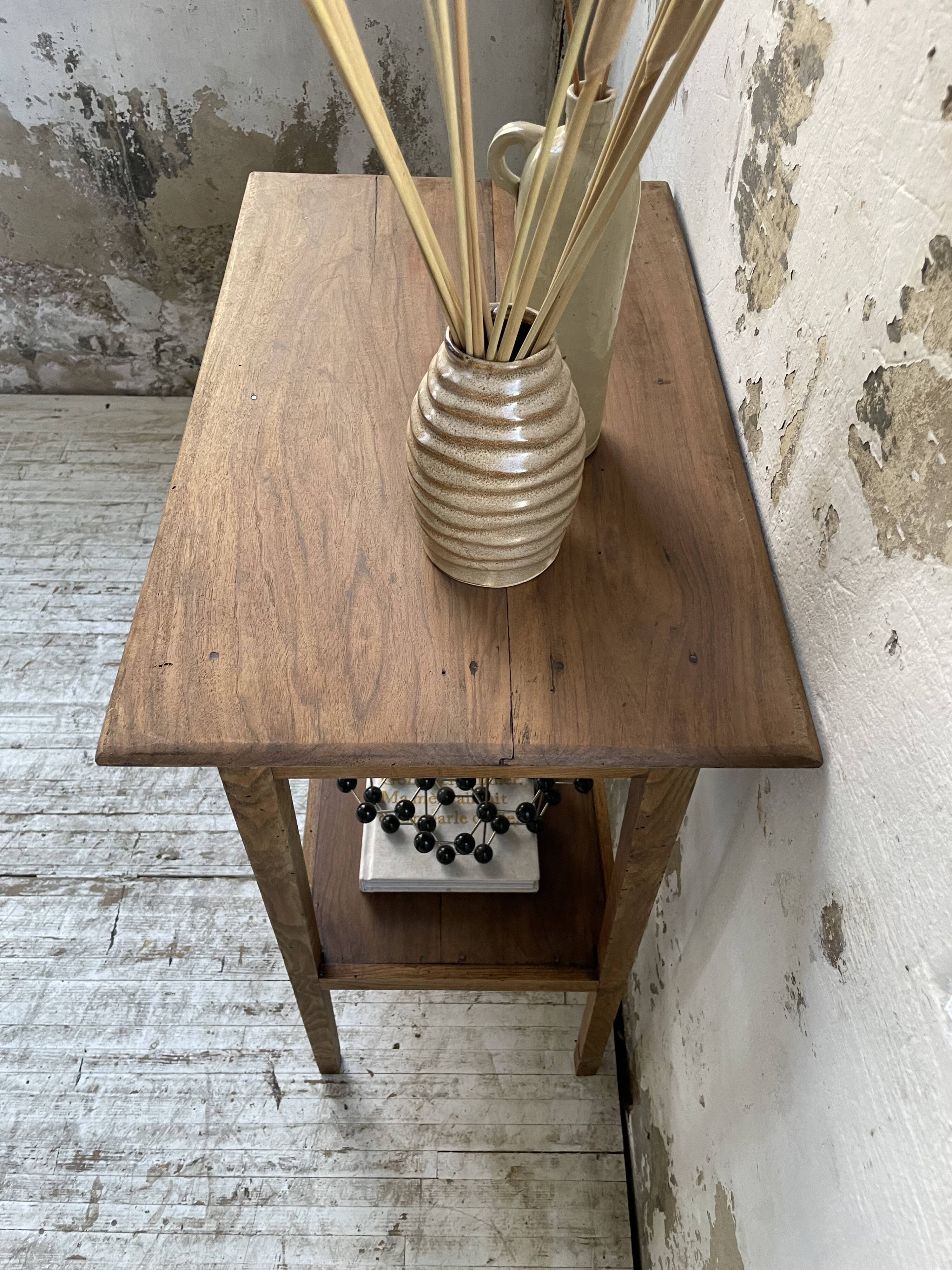Oak spindle leg console table