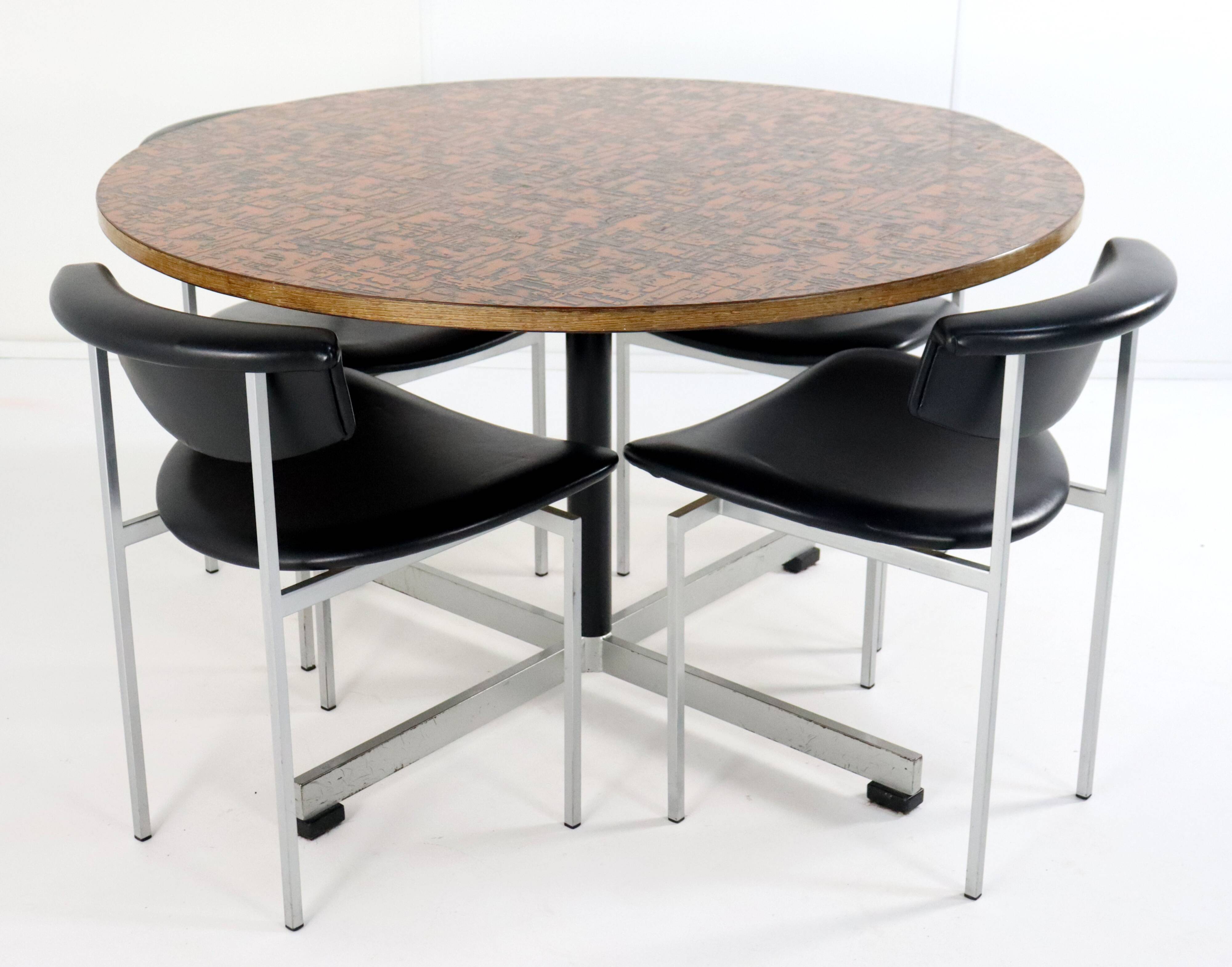 Round copper dining table