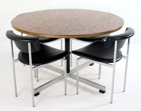 Table à manger ronde en cuivre