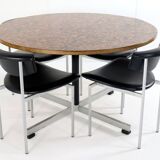 Round copper dining table