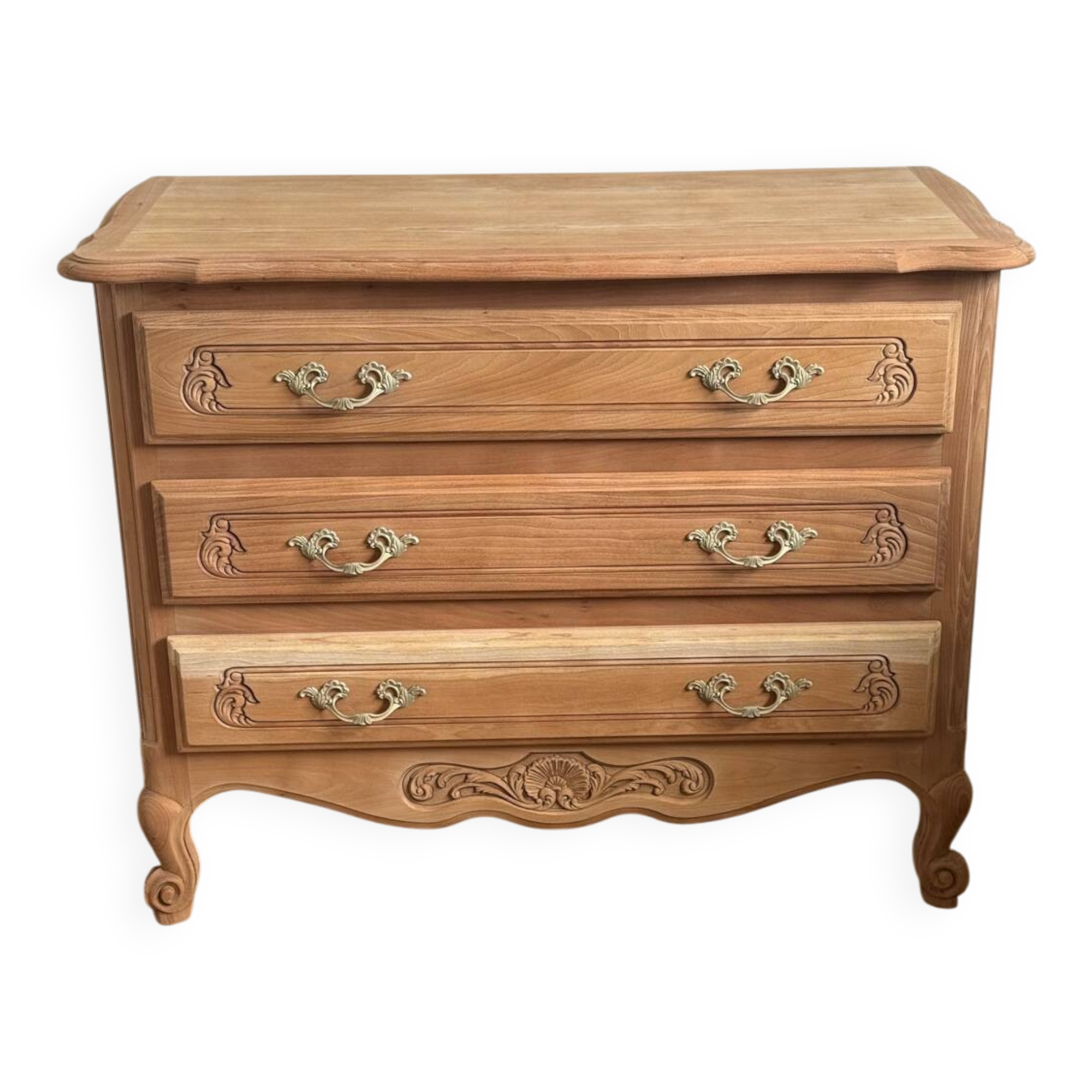 Revisited Louis XV chest of drawers – sanded solid wood – ready to personalize