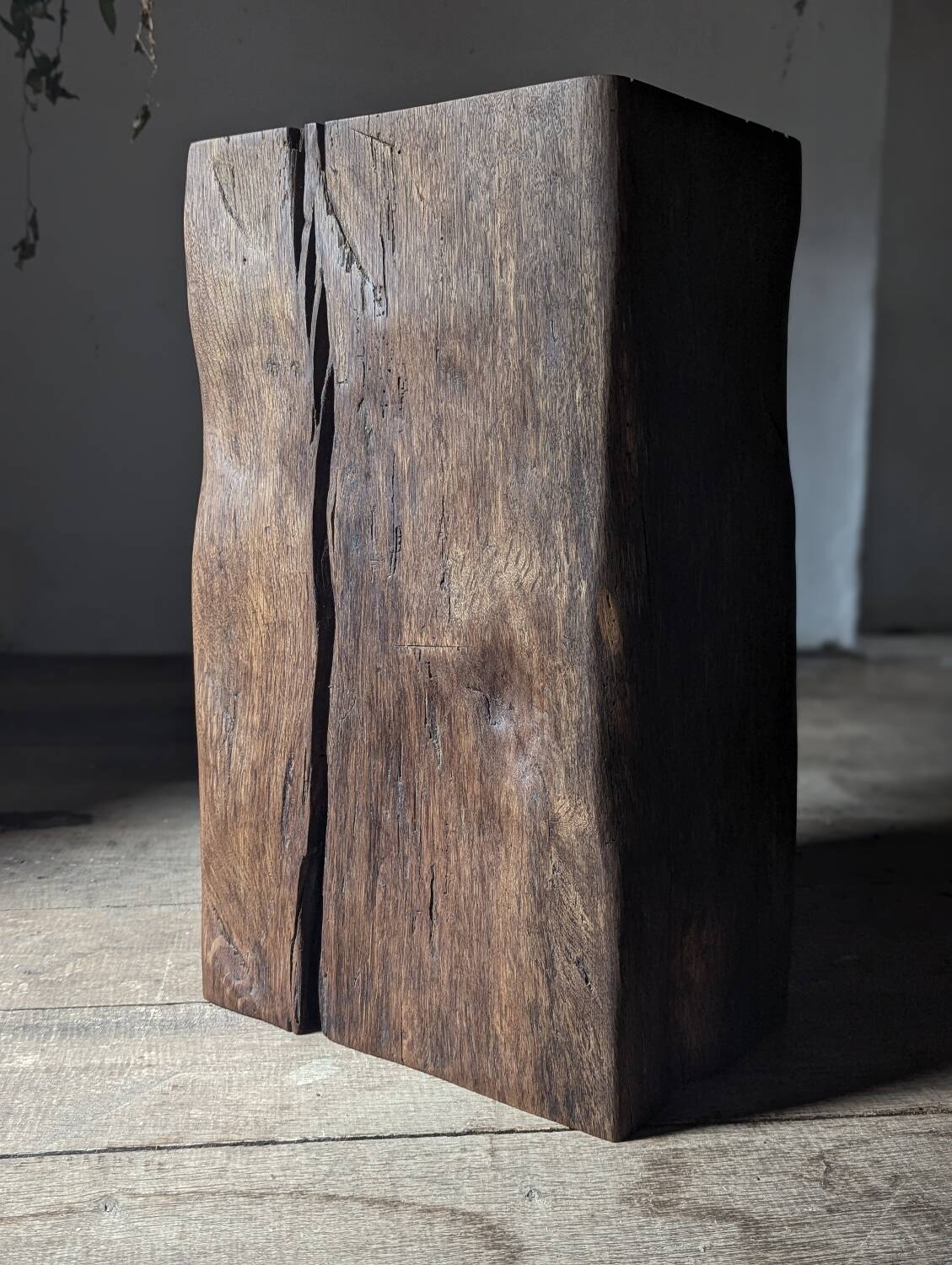 Antique oak pedestal