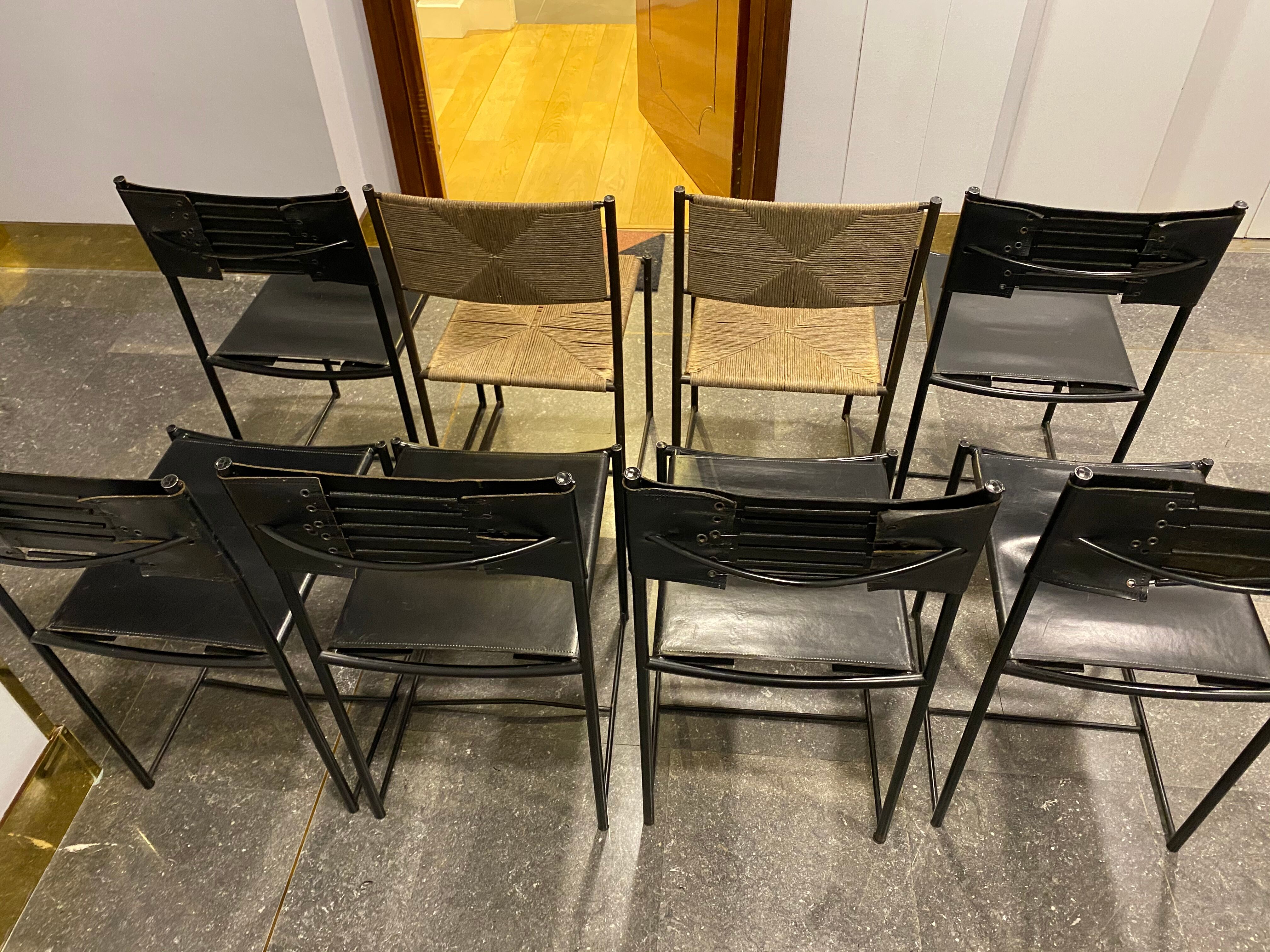 8 spaghetti chairs "101" by Giandomenico Belotti, Alias