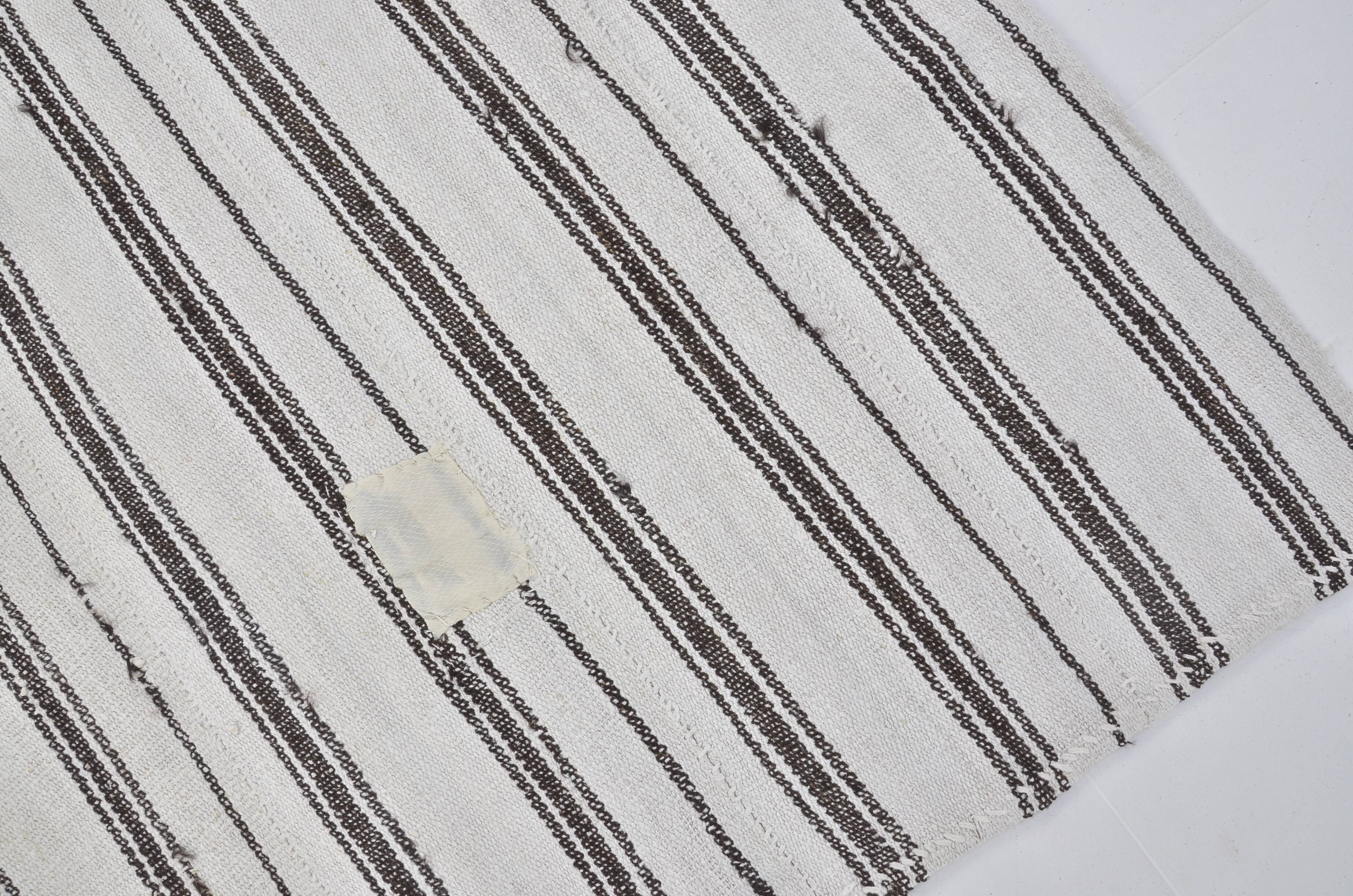 Vintage handwoven hemp rug modern sku 3669