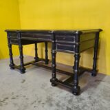 Antique French Ebonized Walnut Desk, from the 1800s.