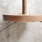 Scandinavian floor lamp 1960, wood and brass