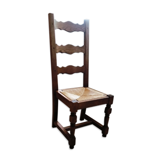 Chair straw and wood bottom