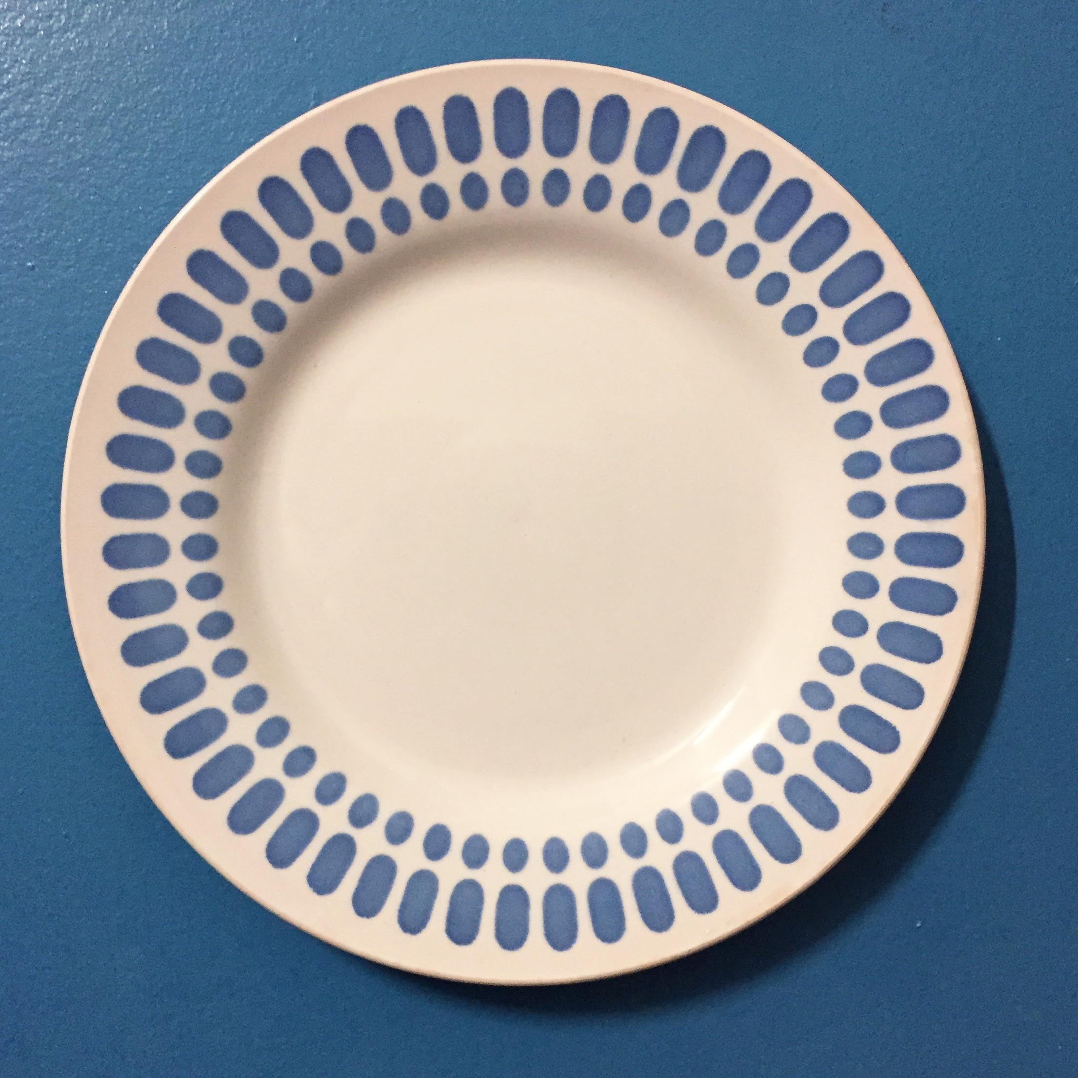 Set of 4 plates Digoin Sarreguemines "Tartan"