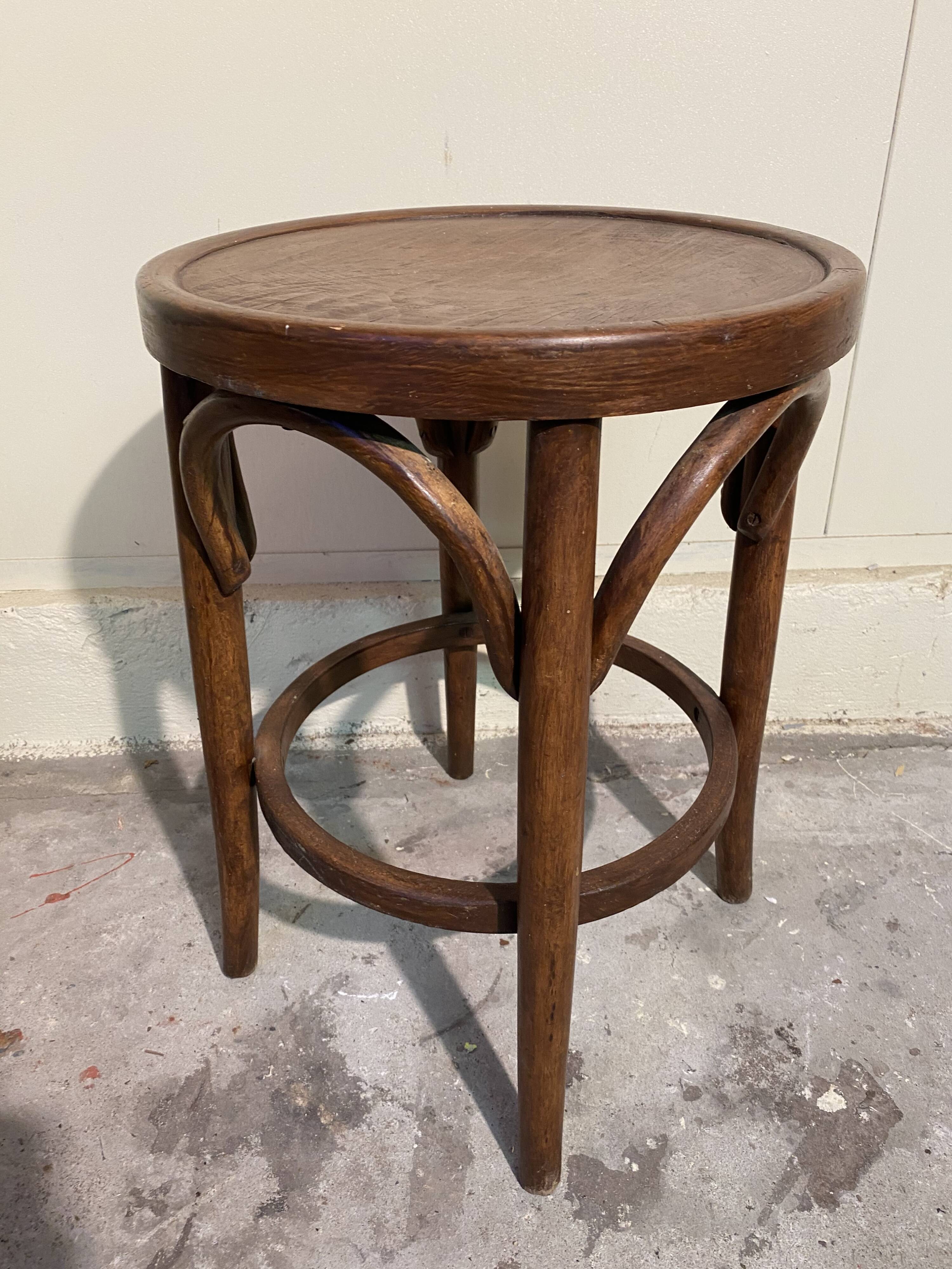 Thonet curved wooden bottom stool