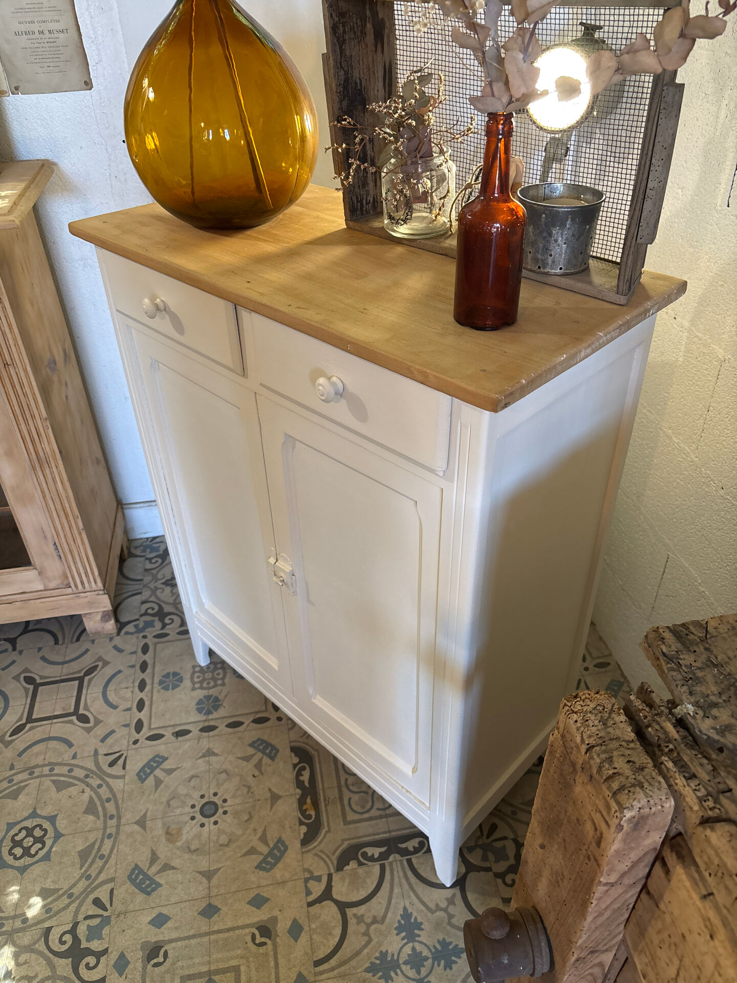 White cream Parisian buffet