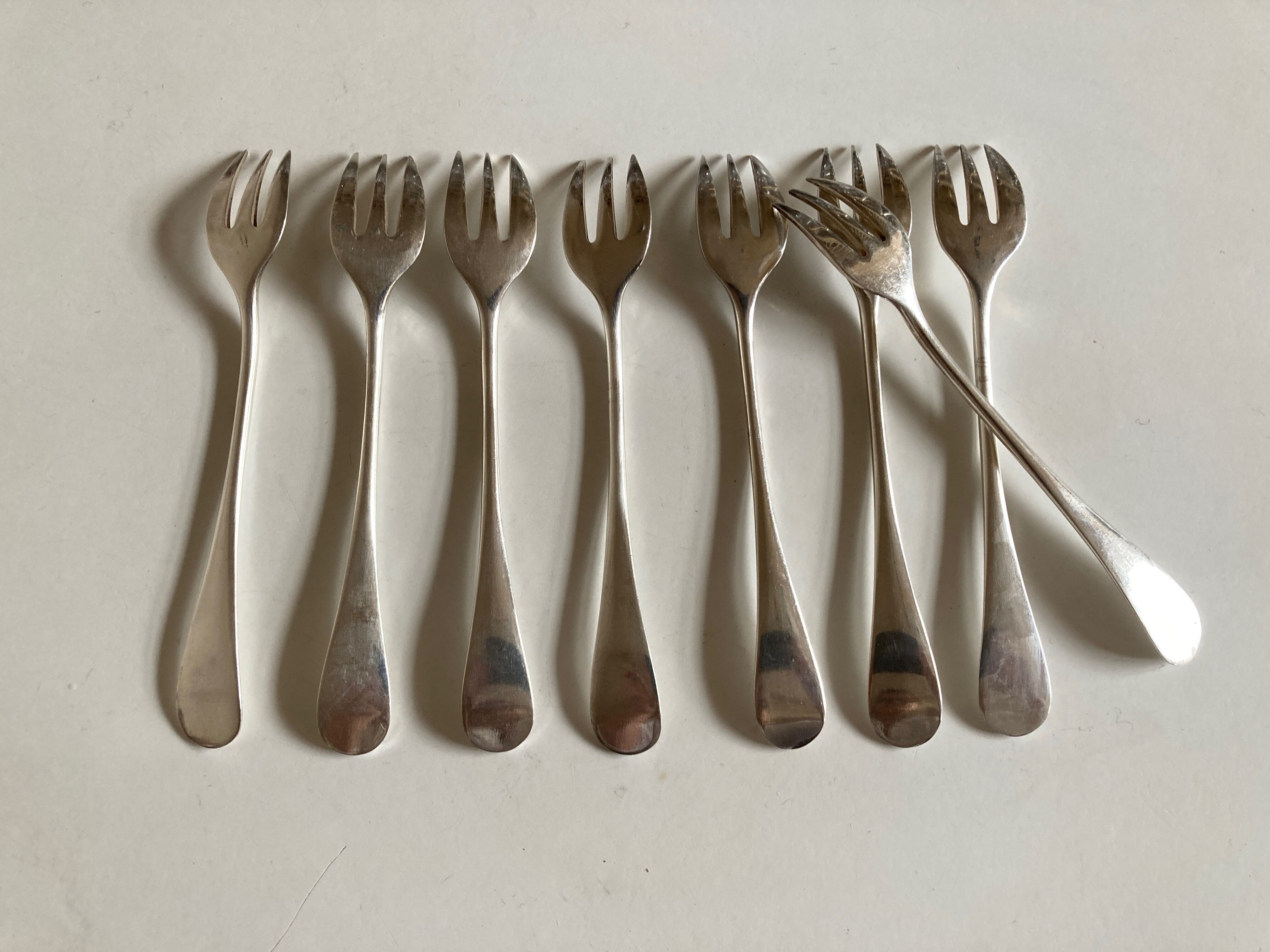 Set de 8 fourchettes à huitres uniplat Alfénide Christofle