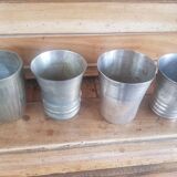 4 silver metal timpani