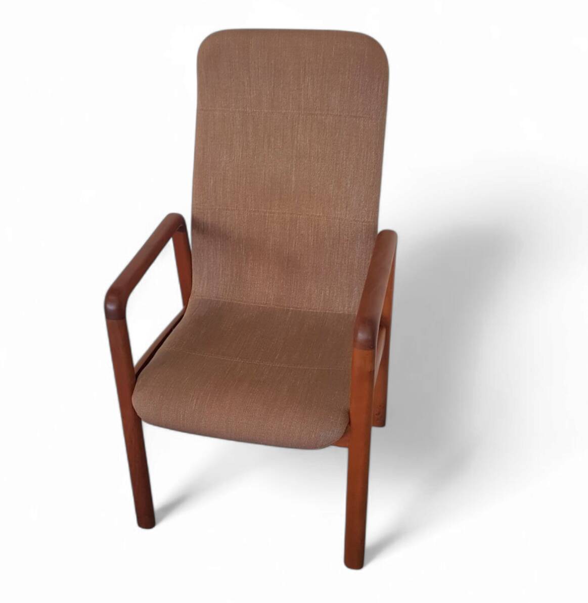 4 x Teak & Fabric Dining Chairs " STUKBAER " from Dyrlund Danmark 1960s