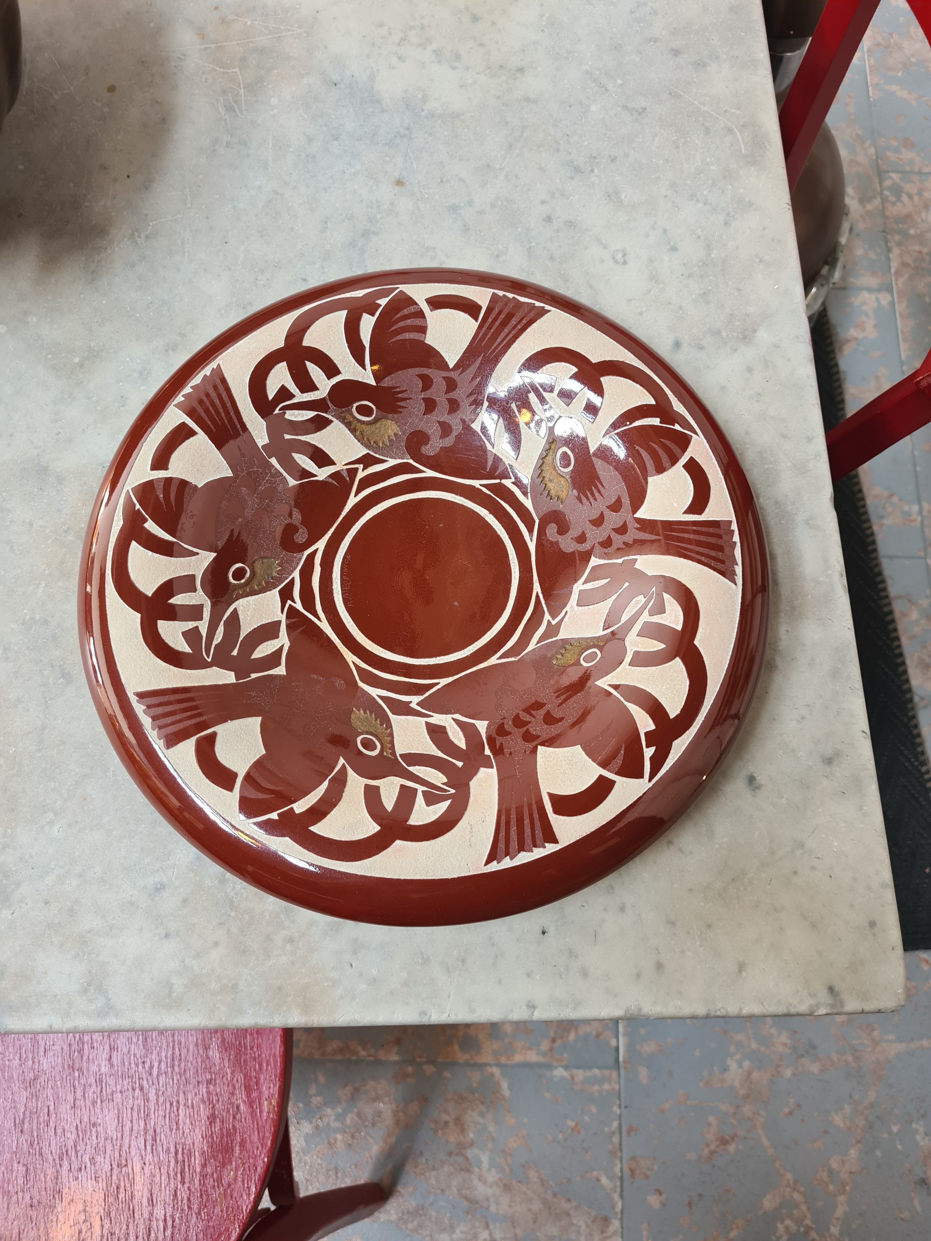 Roger Mequinion, ceramic dish art-deco 30s