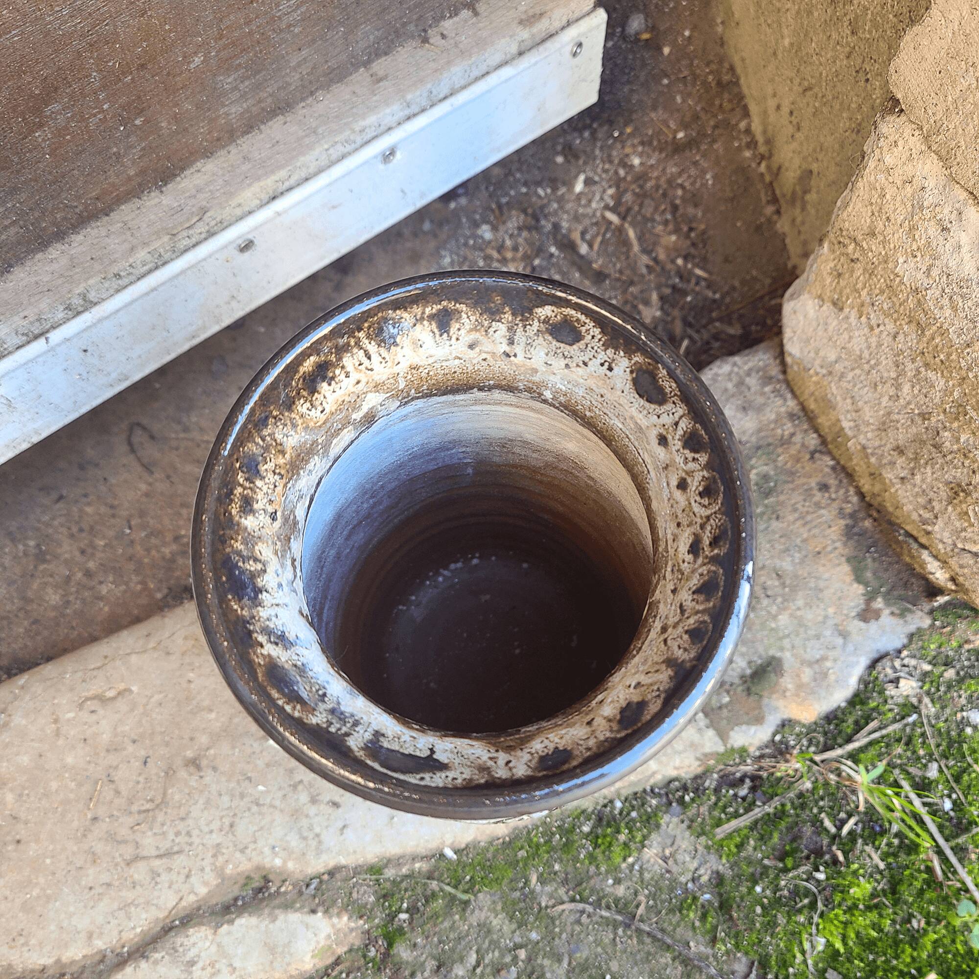 Lava vase floral decoration signed