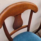 Set of 6 directoire style velvet chairs