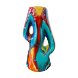 Vase céramique multicolore