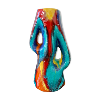 Multicolored ceramic vase