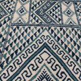 Handmade traditional white and blue carpet, 152x76 cm