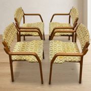 Bentwood armchairs, mid-century, upholstered, TON, 1960s, Czechoslovakia